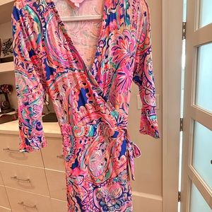 Lilly Pulitzer Karlie wrap romper size large EUC